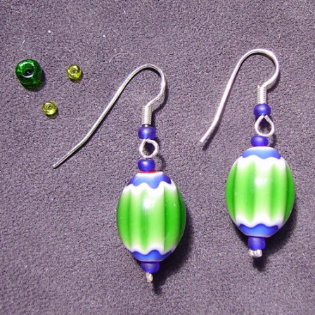 Boucles d'Oreilles Venise simple Verte